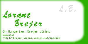 lorant brejer business card
