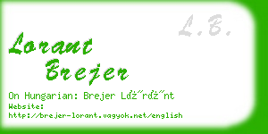 lorant brejer business card